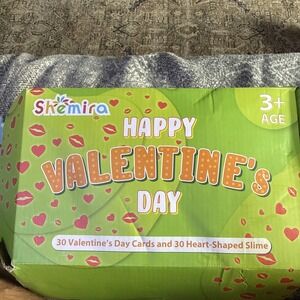 Shemira 30 Pack Valentine Cards Heart Slime Classroom Exchange Party Favors